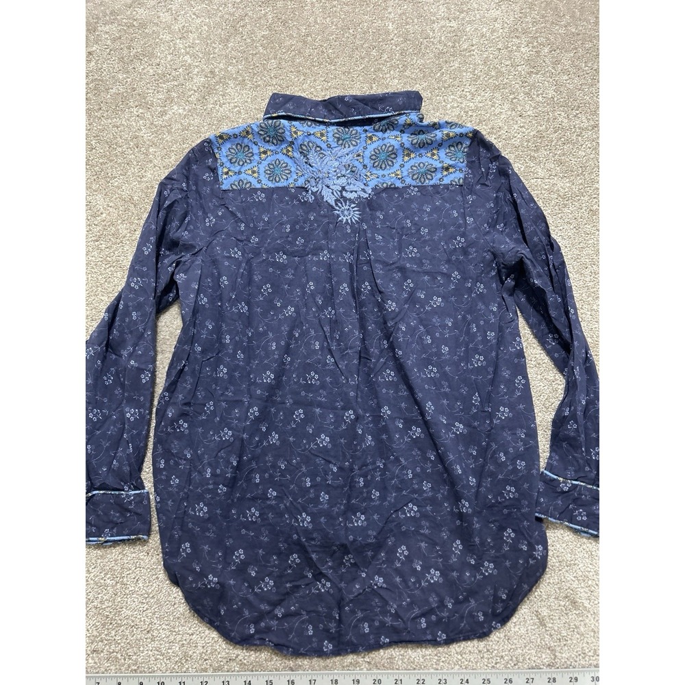 Sundance Women's L Joyous Day Button Down Western Embroidered Boho Top - Picture 8 of 8